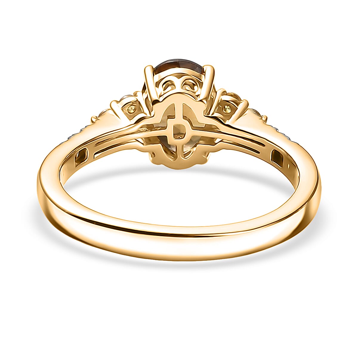 D'Joy AAA Golden Turkizite and Multi Gemstone 1.70 ctw Crown of Flames Ring in 18K Vermeil Yellow Gold Over Sterling Silver (Size 9.0) image number 4