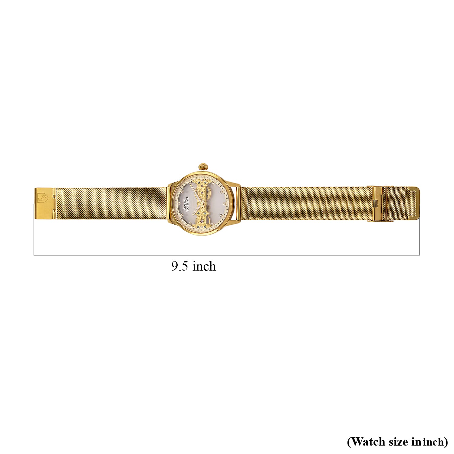 Deal of the Day Classic Succession Automatic Mechanical Movement Austrian Crystal Watch in ION Plated YG Stainless Steel