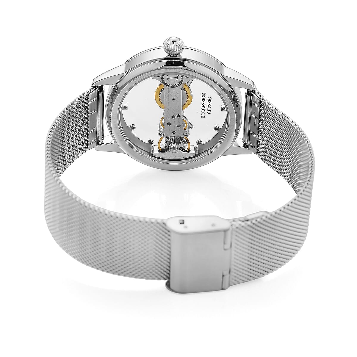 Classic Succession Automatic Mechanical Movement Austrian Crystal Watch in Stainless Steel image number 6