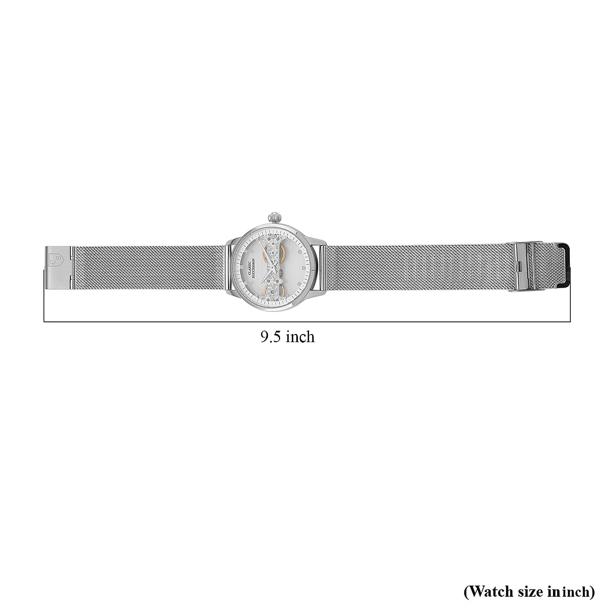 Classic Succession Automatic Mechanical Movement Austrian Crystal Watch in Stainless Steel image number 7