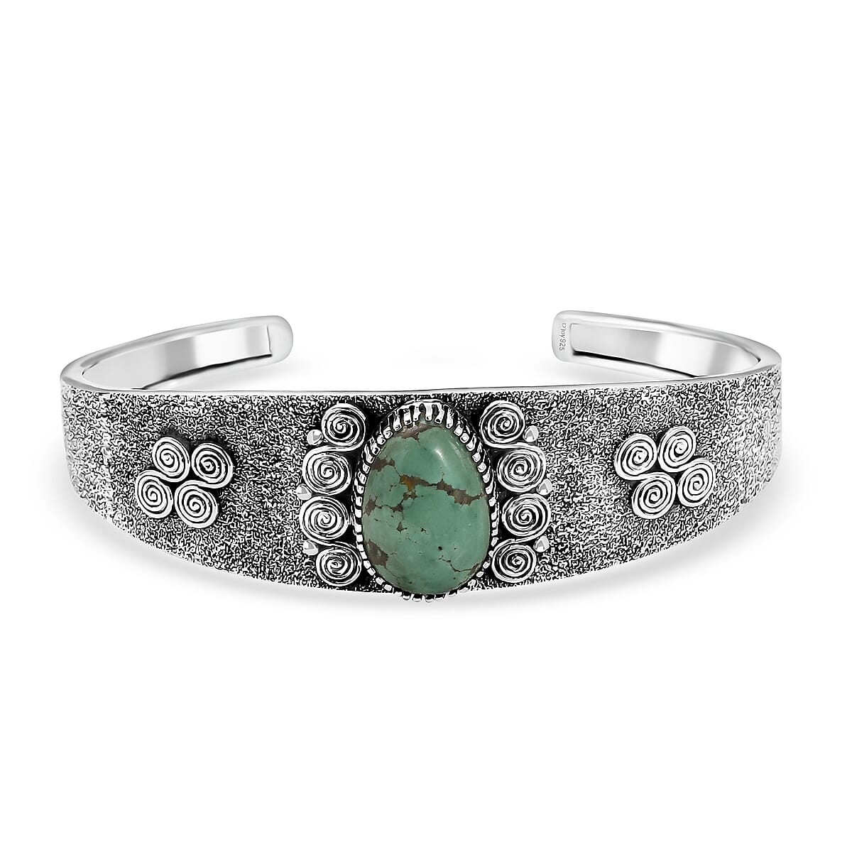 D'Joy Artisan Crafted Tahoe Naveda Turquoise 9.75 ctw Cuff Bracelet in Sterling Silver (7.25 In)  image number 0