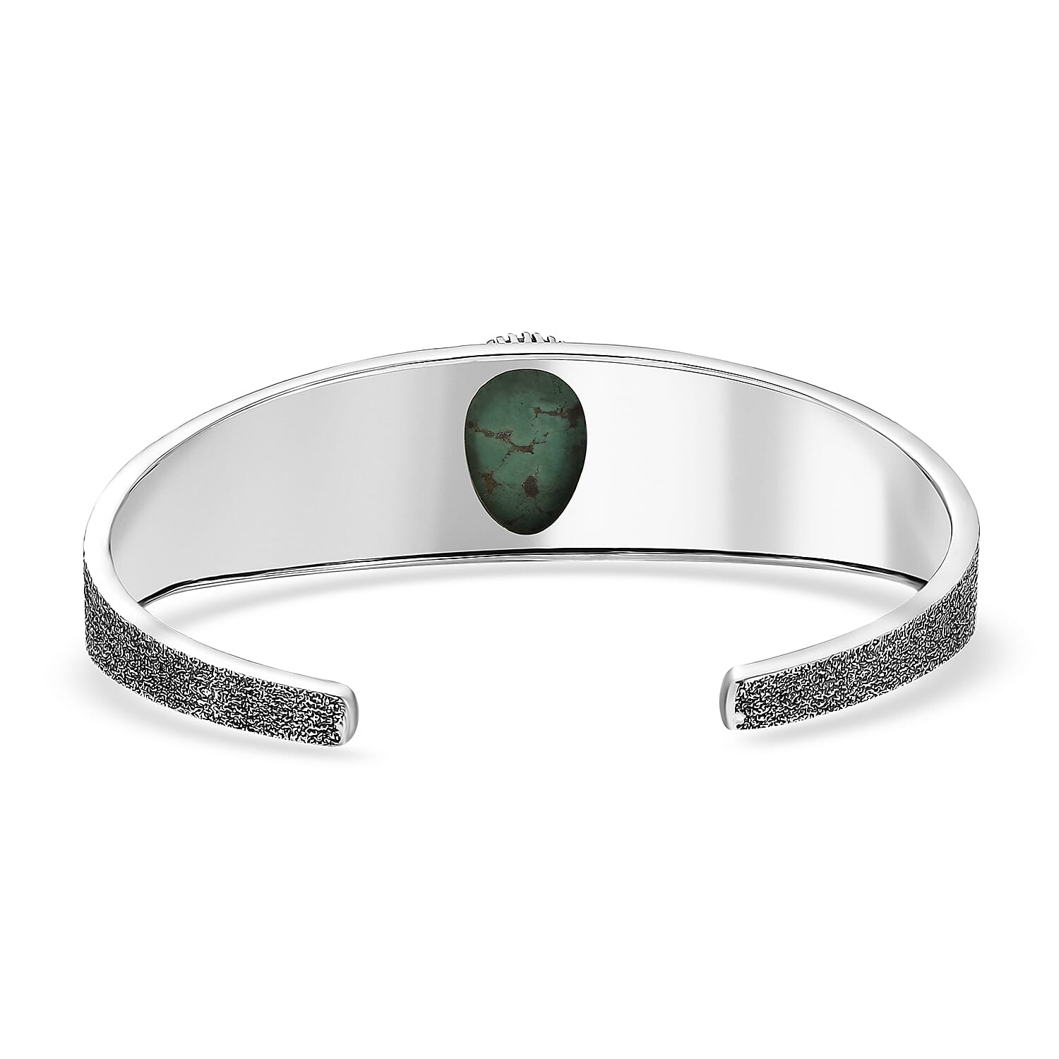 D'Joy Artisan Crafted Tahoe Naveda Turquoise 9.75 ctw Cuff Bracelet in Sterling Silver (7.25 In)