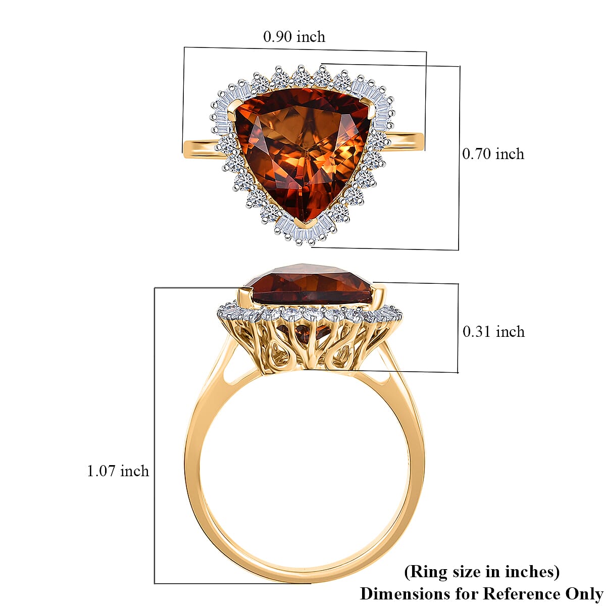 Certified & Appraised AAA Santa Ana Madeira Citrine and Luxuriant Lab Grown Diamond G-H SI 5.95 ctw Ring in 10K Yellow Gold (Size 10.0) 5.95 ctw image number 5