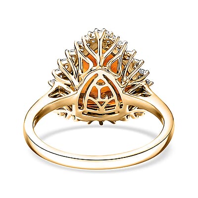 Certified AAA Santa Ana Madeira Citrine, Lab Grown Diamond Ring in 10K Yellow Gold 5.95 ctw (Size 12.0)