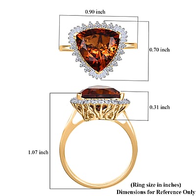 Certified & Apprasied AAA Santa Ana Madeira Citrine, Lab Grown Diamond Ring in 10K Yellow Gold 5.95 ctw (Size 6.0)