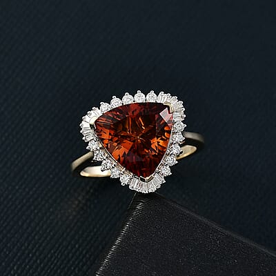 Certified & Apprasied AAA Santa Ana Madeira Citrine, Lab Grown Diamond Ring in 10K Yellow Gold 5.95 ctw (Size 7.0)