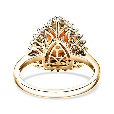 Certified & Apprasied AAA Santa Ana Madeira Citrine, Lab Grown Diamond Ring in 10K Yellow Gold 5.95 ctw (Size 7.0)