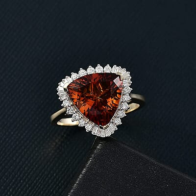 Certified & Apprasied AAA Santa Ana Madeira Citrine, Lab Grown Diamond Ring in 10K Yellow Gold 5.95 ctw (Size 8.0)