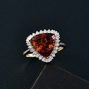 Certified & Apprasied  AAA Santa Ana Madeira Citrine, Lab Grown Diamond Ring in 10K Yellow Gold 5.95 ctw (Size 9.0)