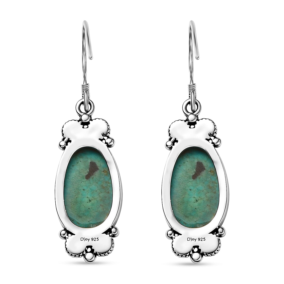 D'Joy Artisan Crafted Tahoe Nevada Turquoise 13.80 ctw Earrings in Sterling Silver  image number 5