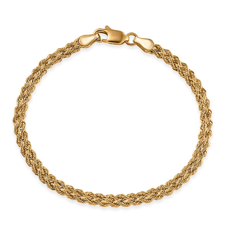 Double Row Rope Bracelet in 22K Yellow Gold (7.25 In) 4.70 Grams