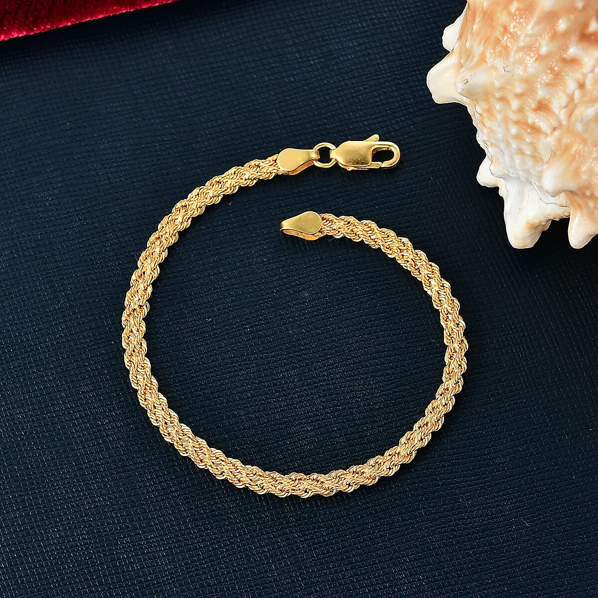 Double Row Rope Bracelet in 22K Yellow Gold (7.25 In) 4.70 Grams image number 1