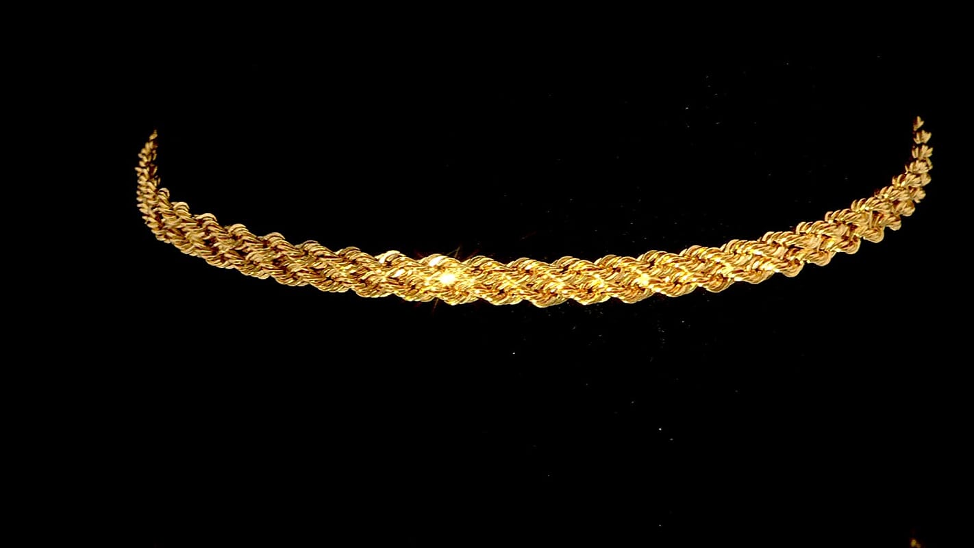 Double Row Rope Bracelet in 22K Yellow Gold (7.25 In) 4.70 Grams