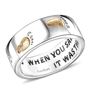 EverTrue Footsteps Band Ring in 18K YG Plated and Platinum Bond (Size 6.0)