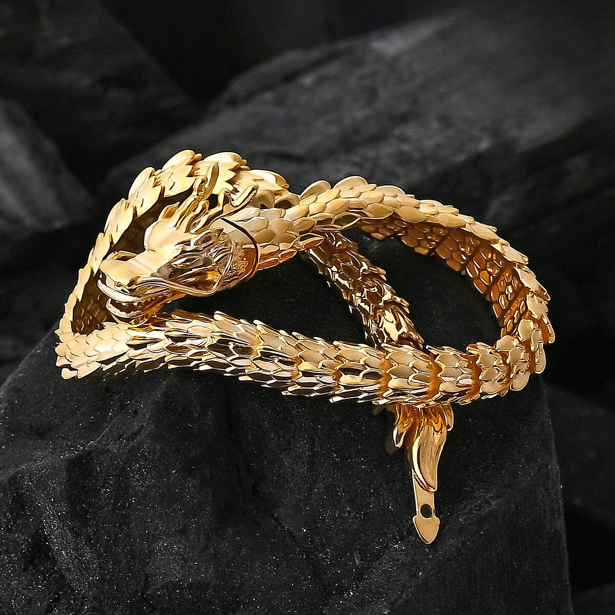 Doorbuster Luxoro 10K Yellow Golden Dragon Bracelet (7.25 In) 12.70 Grams image number 1