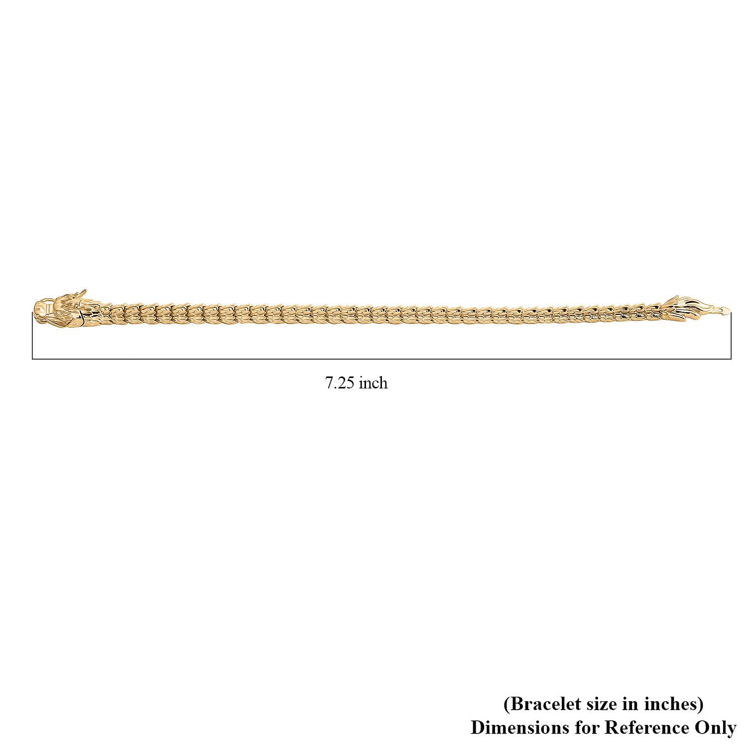 Luxoro 10K Yellow Golden Dragon Bracelet (7.25 In) 12.70 Grams