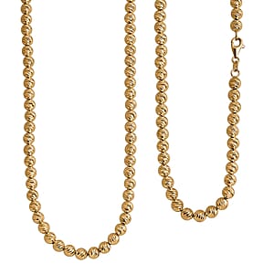 Doorbuster Luxoro Diamond-cut Beaded Chain Necklace in 10K Yellow Gold 16 Grams 18 Inches