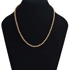Doorbuster Luxoro Diamond-cut Beaded Chain Necklace in 10K Yellow Gold 16 Grams 18 Inches