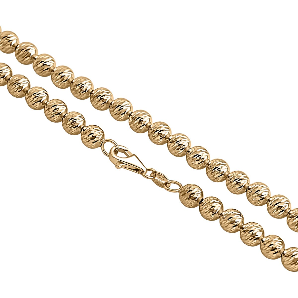 Doorbuster Luxoro Diamond-cut Beaded Chain Necklace in 10K Yellow Gold 16 Grams 18 Inches image number 3
