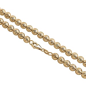 Doorbuster Luxoro Diamond-cut Beaded Chain Necklace in 10K Yellow Gold 16 Grams 18 Inches