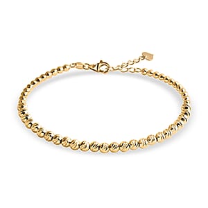 Doorbuster Luxoro Diamond-cut Beaded Bracelet in 10K Yellow Gold (7.25 In) 4.90 Grams