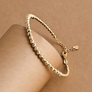 Doorbuster Luxoro Diamond-cut Beaded Bracelet in 10K Yellow Gold (7.25 In) 4.90 Grams