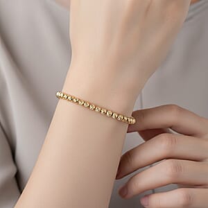 Doorbuster Luxoro Diamond-cut Beaded Bracelet in 10K Yellow Gold (7.25 In) 4.90 Grams