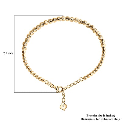 Luxoro Diamond-cut Beaded Bracelet in 10K Yellow Gold (7.25 In) 4.90 Grams