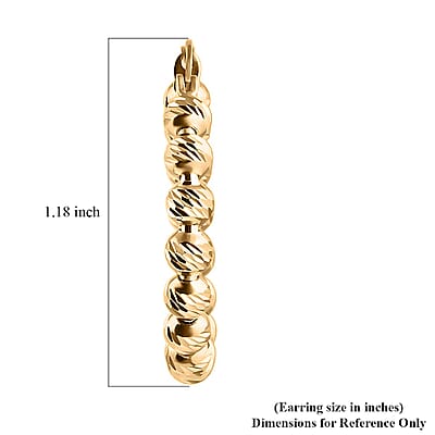 Luxoro Diamond-cut Beaded Hoop Earrings in 10K Yellow Gold 4.08 Grams
