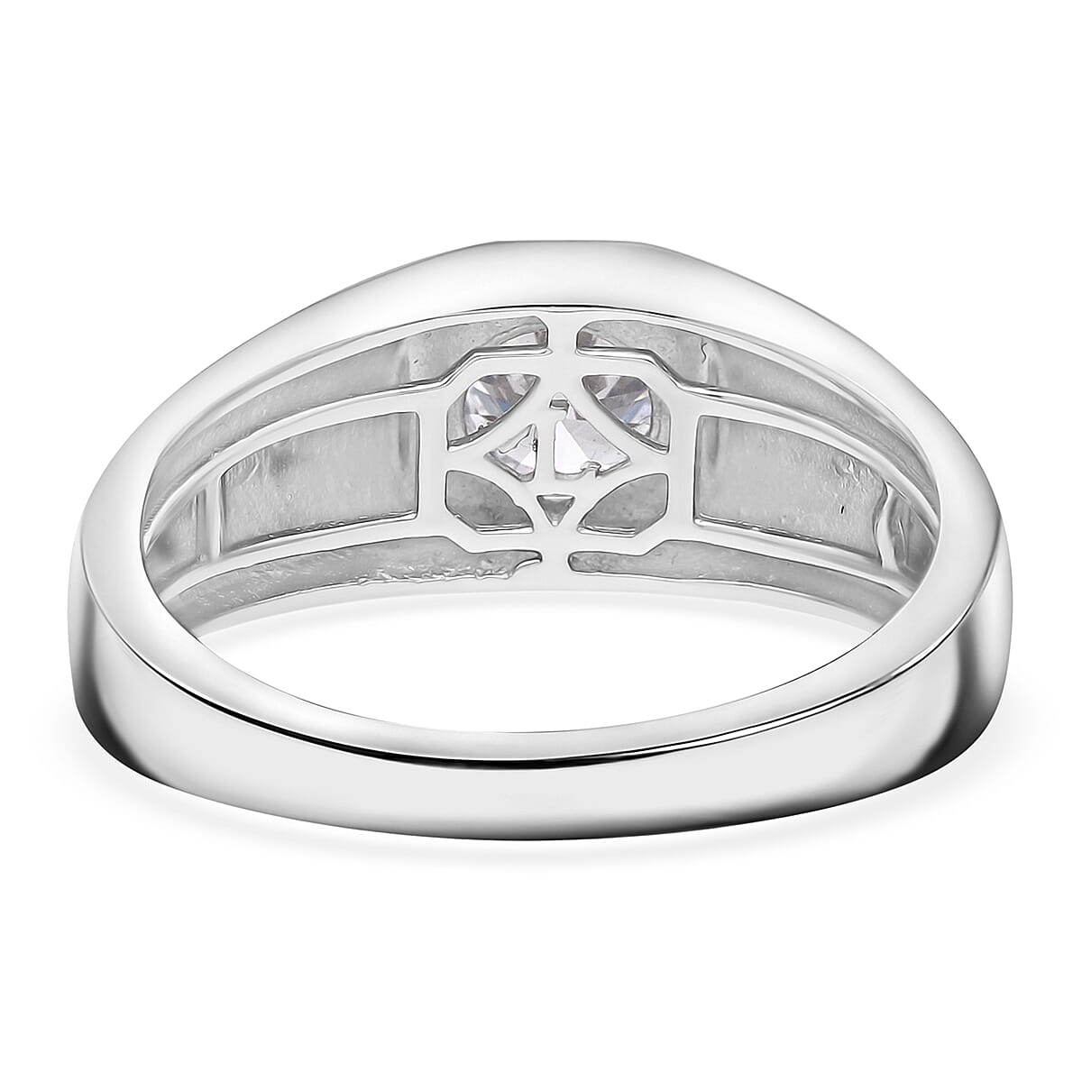 Luxuriant Lab Grown Diamond G SI 1.00 ctw Men's Ring in Rhodium Over Sterling Silver (Size 10.0) image number 3