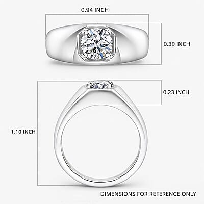 Luxuriant Lab Grown Diamond G SI 1.00 ctw Men's Ring in Rhodium Over Sterling Silver (Size 10.0)