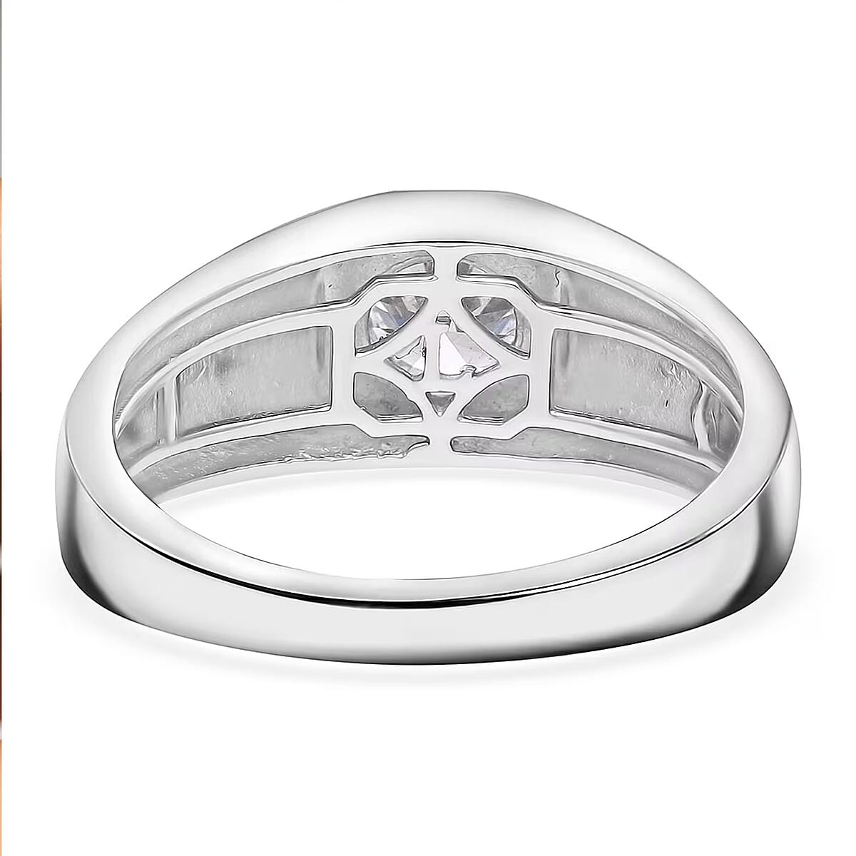 Luxuriant Lab Grown Diamond G SI 1.00 ctw Men's Ring in Rhodium Over Sterling Silver (Size 11.0) image number 7