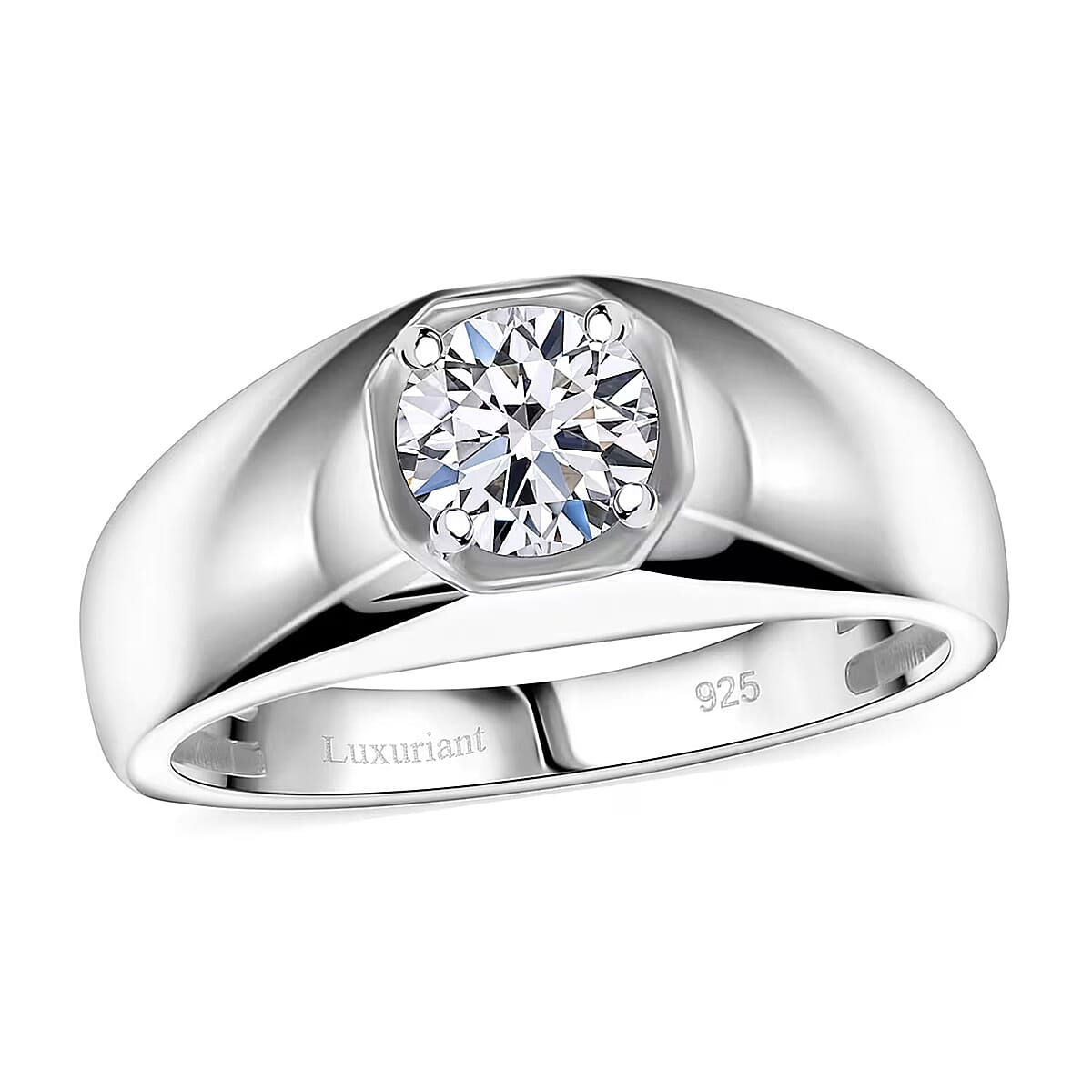 Luxuriant Lab Grown Diamond G SI 1.00 ctw Men's Ring in Rhodium Over Sterling Silver (Size 14.0) (Del. in 12-15 Days) image number 0