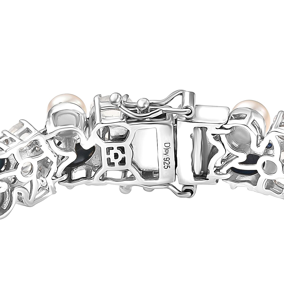 D'Joy Blue Star Sapphire (DF) and Multi Gemstone 23.50 ctw Bracelet in Rhodium Over Sterling Silver (7.25 In) image number 3