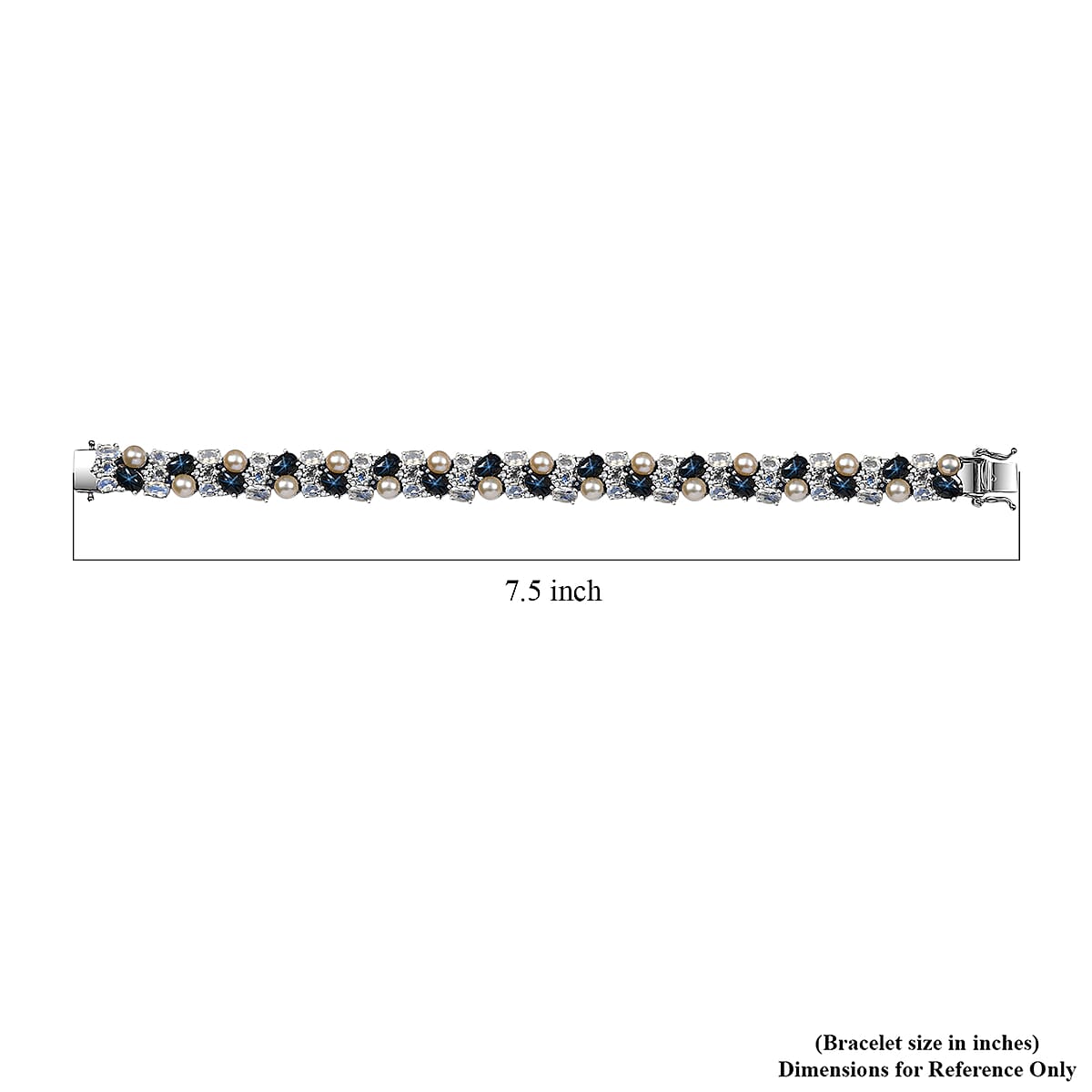 D'Joy Blue Star Sapphire (DF) and Multi Gemstone 23.50 ctw Bracelet in Rhodium Over Sterling Silver (7.25 In) image number 4