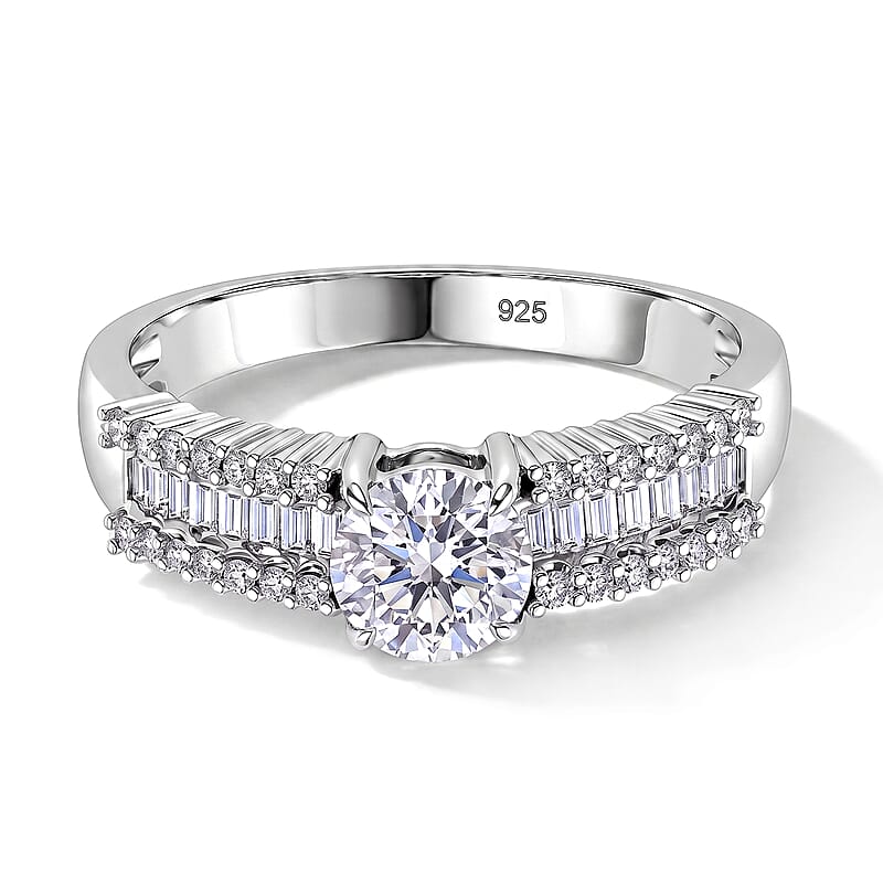 Luxuriant Lab Grown Diamond G SI 1.50 ctw Ring in Rhodium Over Sterling Silver (Size 10.0)