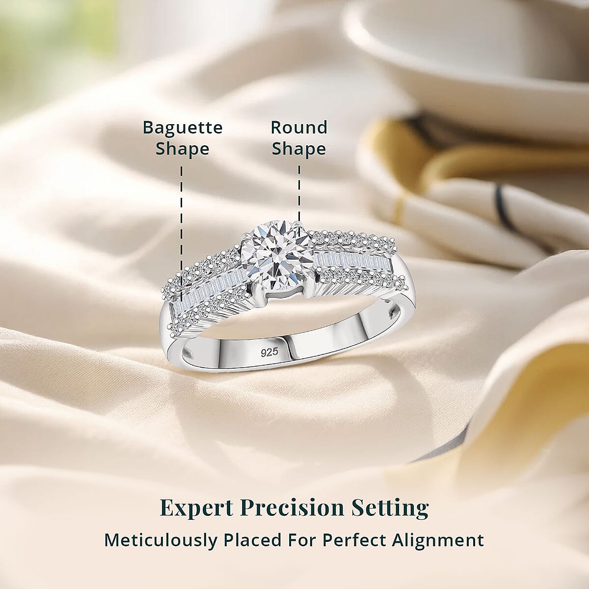 Luxuriant Lab Grown Diamond G SI 1.50 ctw Ring in Rhodium Over Sterling Silver (Size 10.0) image number 4