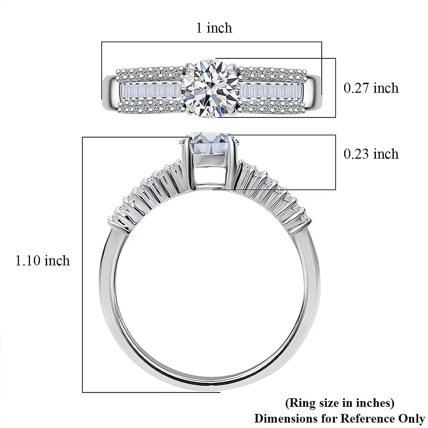 Luxuriant Lab Grown Diamond G SI 1.50 ctw Ring in Rhodium Over Sterling Silver (Size 10.0) (Del. In 10-12 Days)