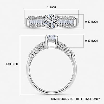 Luxuriant Lab Grown Diamond G SI 1.50 ctw Ring in Rhodium Over Sterling Silver (Size 10.0)