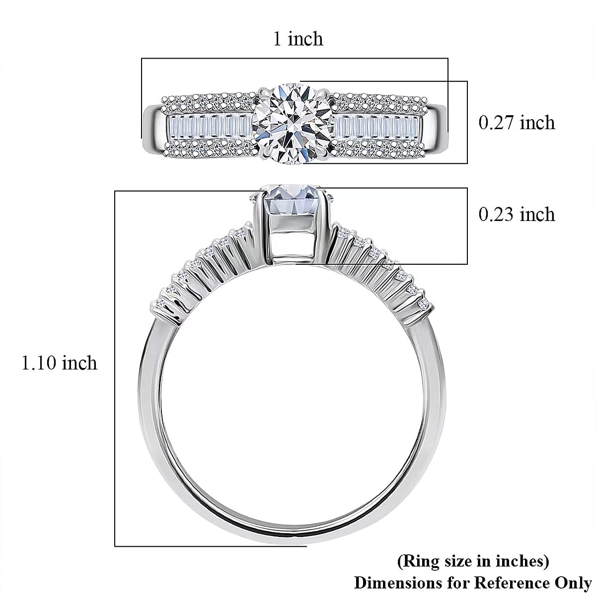 Luxuriant Lab Grown Diamond G SI 1.50 ctw Ring in Rhodium Over Sterling Silver (Size 8.0) image number 6
