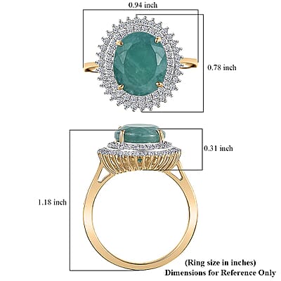 10K Yellow Gold AAA Grandidierite and Luxuriant Lab Grown Diamond E-F VS 5.85 ctw Ring in Luxuriant (Size 12.0)