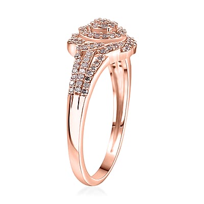 D'Joy Natural Pink Diamond I3 0.33 ctw Ring in 18K Vermeil Rose Gold Over Sterling Silver (Size 6.0)