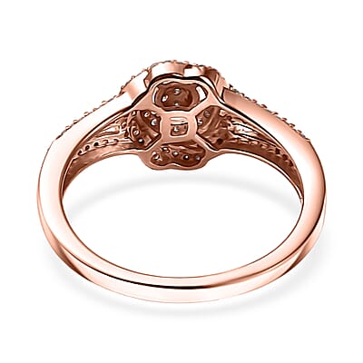 D'Joy Natural Pink Diamond I3 0.33 ctw Ring in 18K Vermeil Rose Gold Over Sterling Silver (Size 6.0)