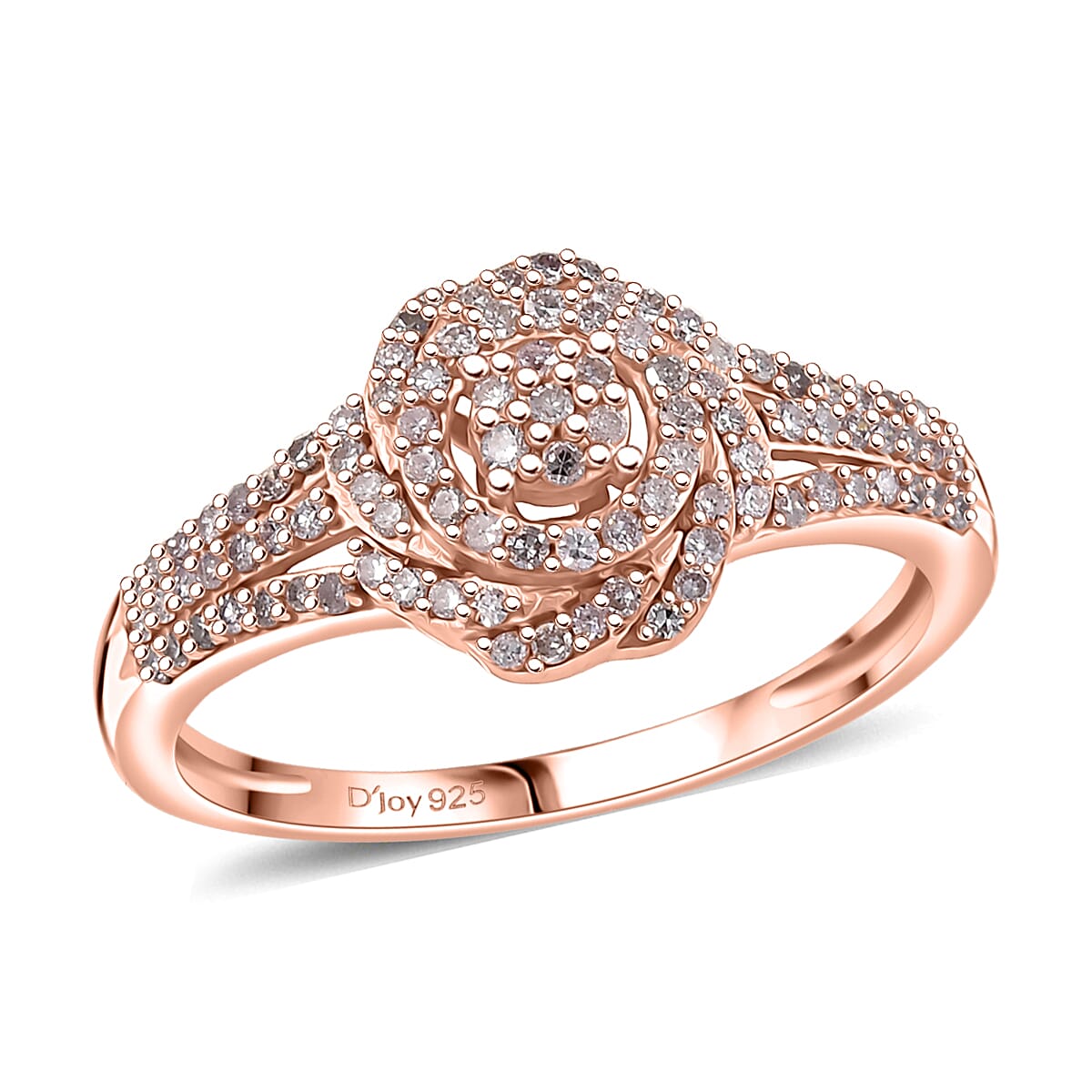 D'Joy Natural Pink Diamond (I3) Ring in 18K Vermeil RG Over Sterling Silver (Size 8.0) 0.33 ctw image number 0