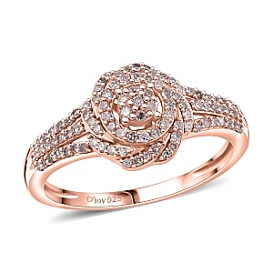 D'Joy Natural Pink Diamond (I3) Ring in 18K Vermeil RG Over Sterling Silver (Size 9.0) 0.33 ctw