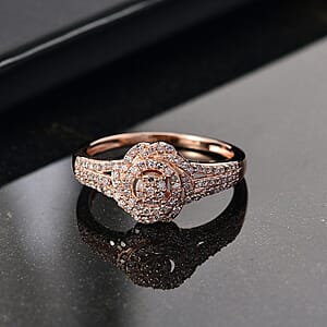 D'Joy Natural Pink Diamond (I3) Ring in 18K Vermeil RG Over Sterling Silver (Size 9.0) 0.33 ctw