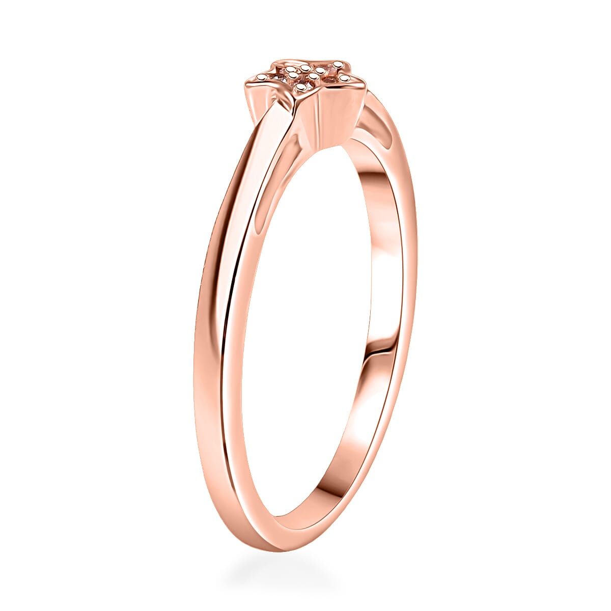 D'Joy Natural Pink Diamond Accent Star Ring in 18K Vermeil Rose Gold Over Sterling Silver (Size 7.0) image number 3