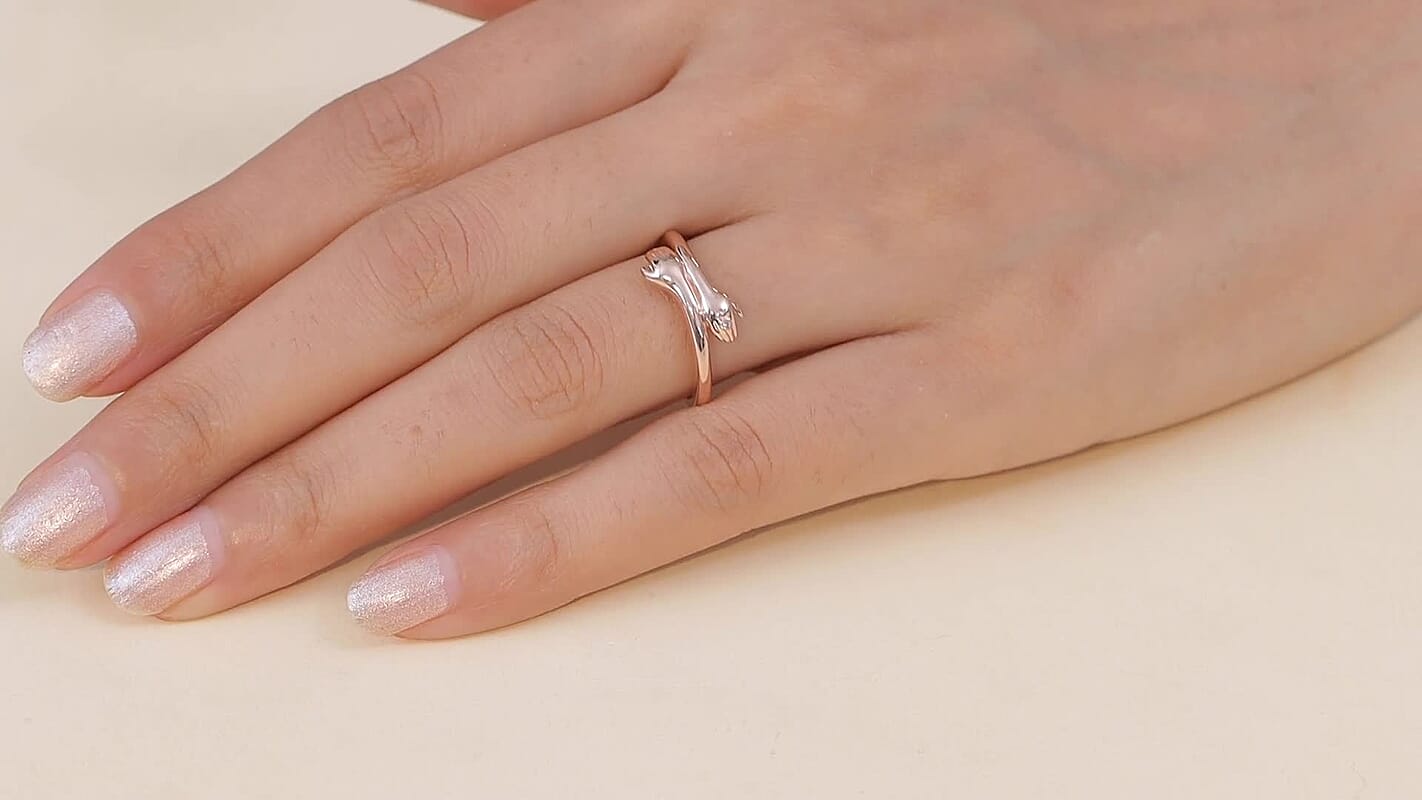 D'Joy Natural Pink Diamond (I3) Accent Ring in 18K Vermeil Rose Gold Over Sterling Silver (Size 6.0)