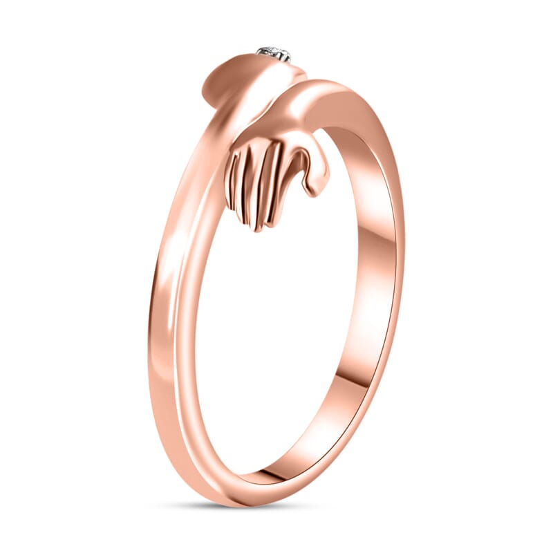 D'Joy Natural Pink Diamond (I3) Accent Ring in 18K Vermeil RG Over Sterling Silver (Size 10.0)
