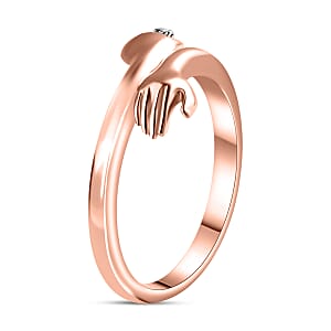 D'Joy Natural Pink Diamond (I3) Accent Ring in 18K Vermeil Rose Gold Over Sterling Silver (Size 6.0)